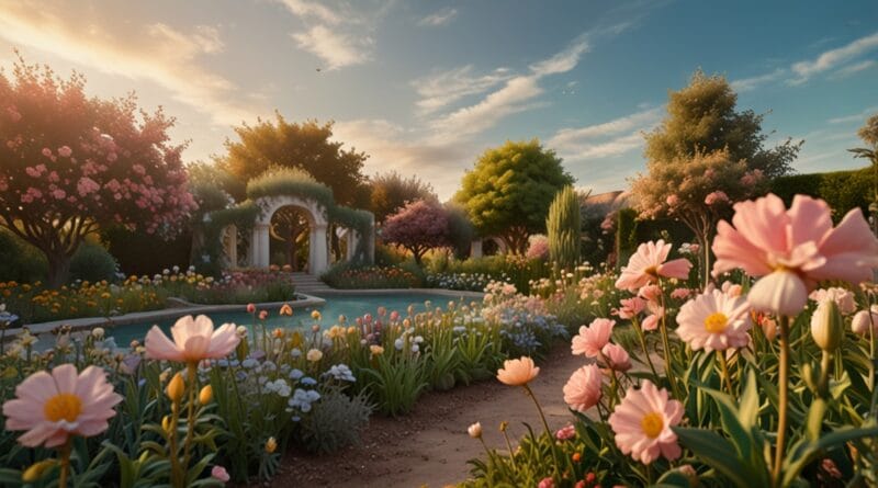 Leonardo Lightning XL A beautiful garden with blooming flowers 1