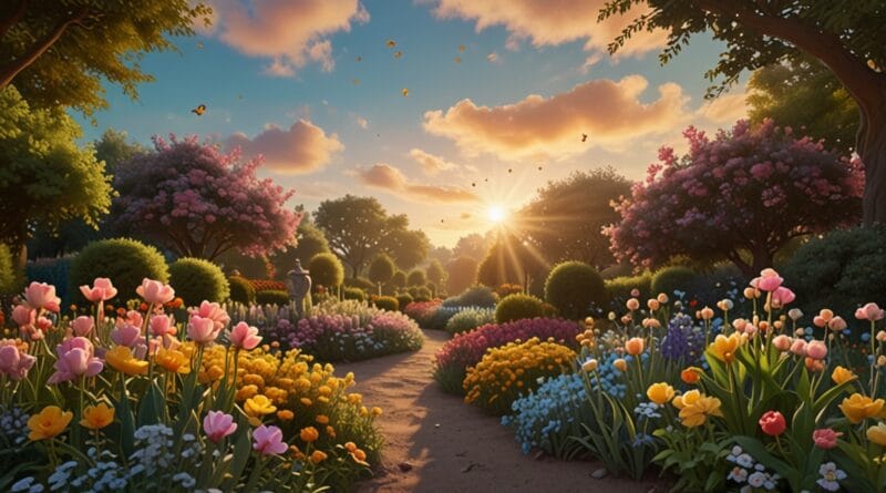 Leonardo Lightning XL A beautiful garden with blooming flowers 3