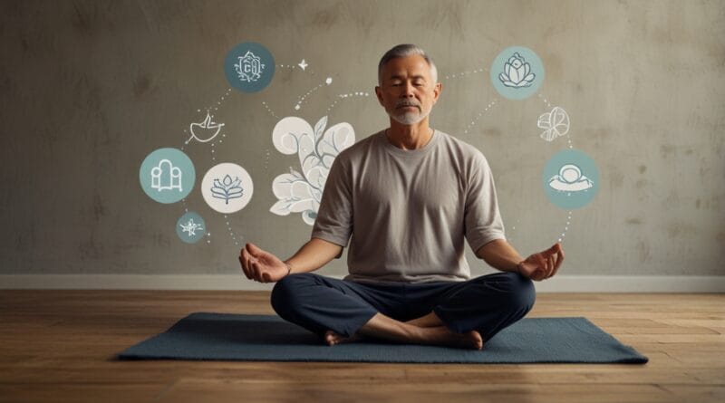 Leonardo Lightning XL A beginner meditator sitting crosslegged 1