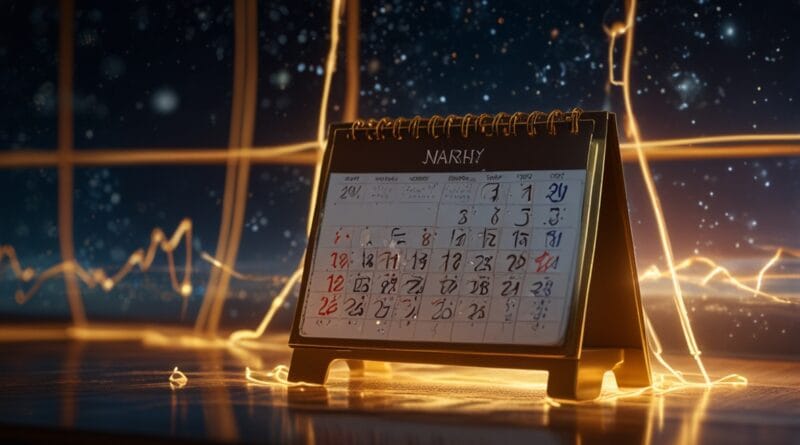 Leonardo Lightning XL A calendar glowing with golden light sur 0