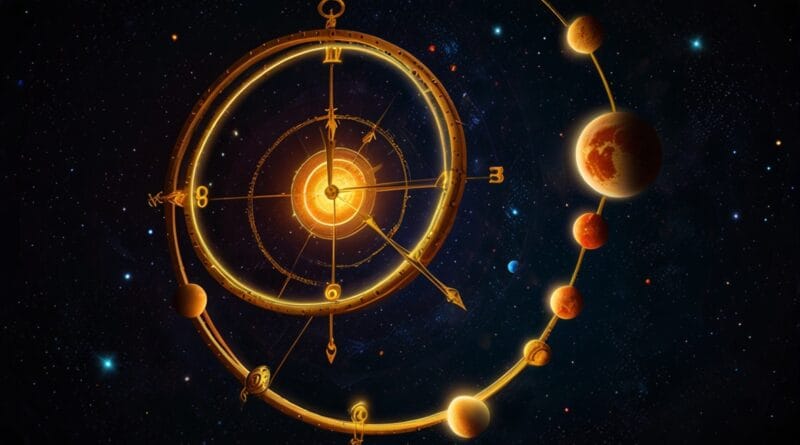 Leonardo Lightning XL A celestial clock with planets orbiting 0