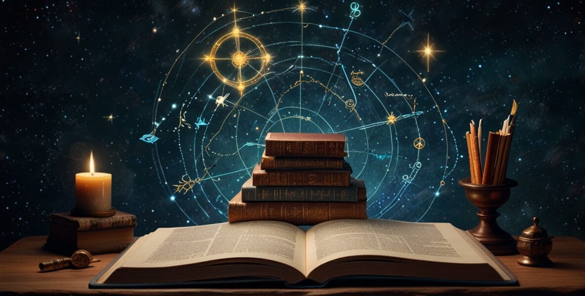 Leonardo Lightning XL A celestial map featuring books a glowin 2