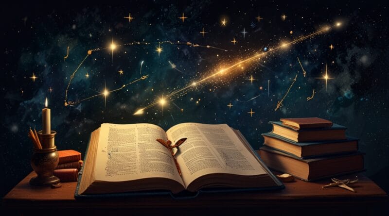 Leonardo Lightning XL A celestial map featuring books a glowin 3