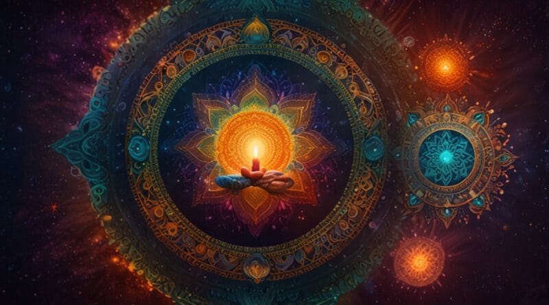 Leonardo Lightning XL A colorful collage showing meditation yo 0