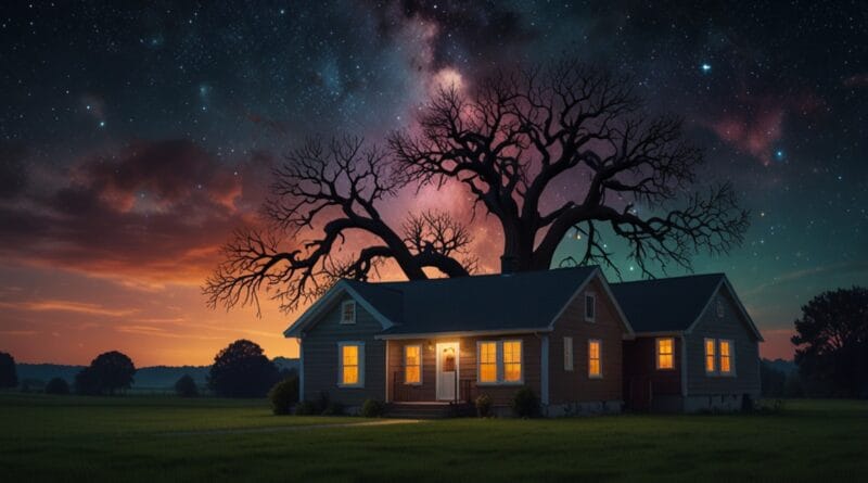 Leonardo Lightning XL A cozy home under a glowing cosmic sky w 0