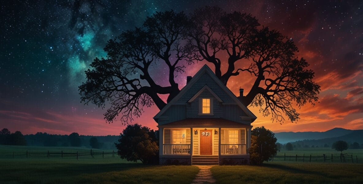 Leonardo Lightning XL A cozy home under a glowing cosmic sky w 3