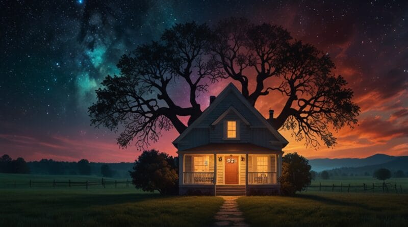 Leonardo Lightning XL A cozy home under a glowing cosmic sky w 3