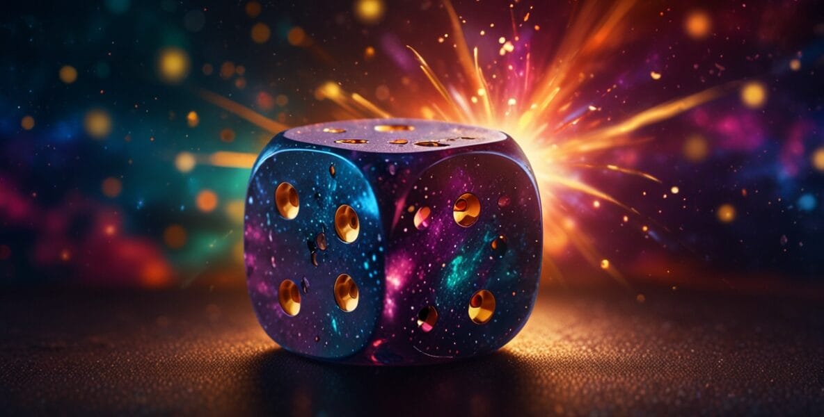 Geleceğe Yönelik Umutlar ve Hayaller: 11. Evdeki Gezegenlerin İlham Veren Etkisi 1 Leonardo Lightning XL A glowing dice rolling on a vibrant cosm 2