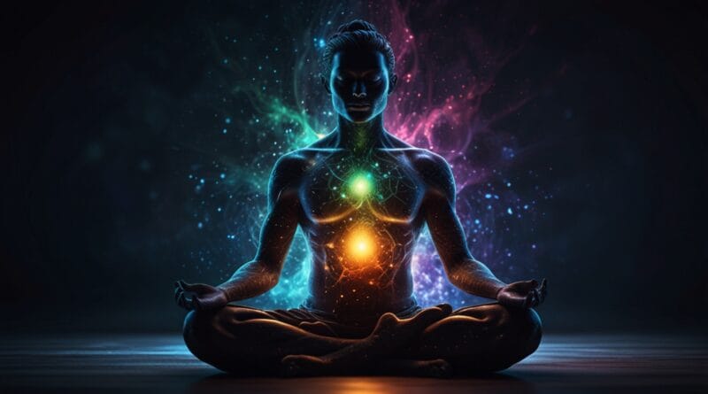 Leonardo Lightning XL A glowing meditating figure surrounded b 2