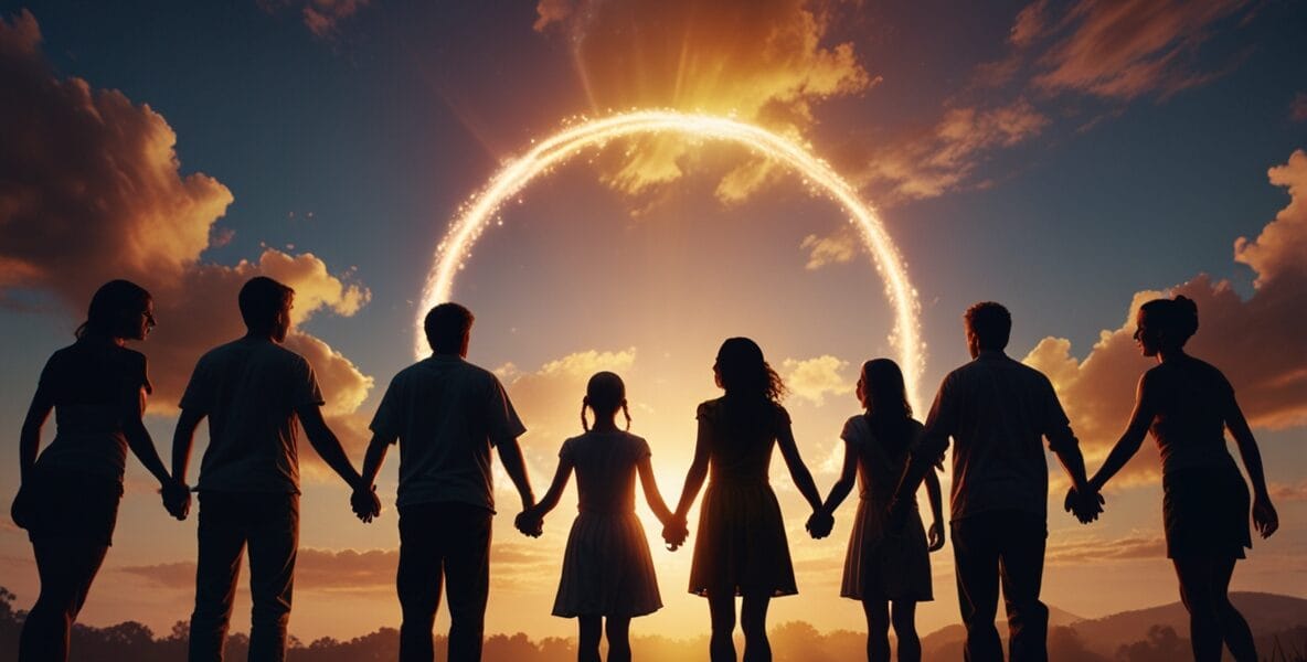 Leonardo Lightning XL A group of glowing figures holding hands 0