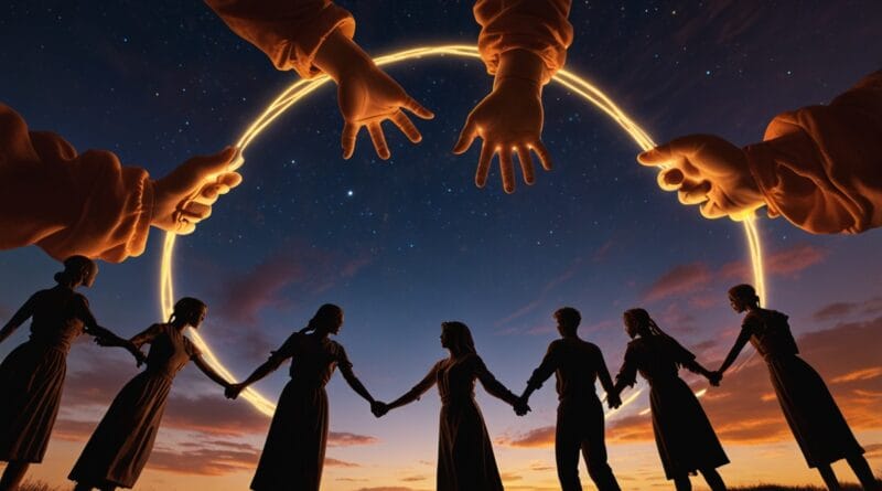 Leonardo Lightning XL A group of glowing figures holding hands 2