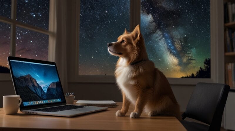 Leonardo Lightning XL A peaceful office desk with a glowing la 3