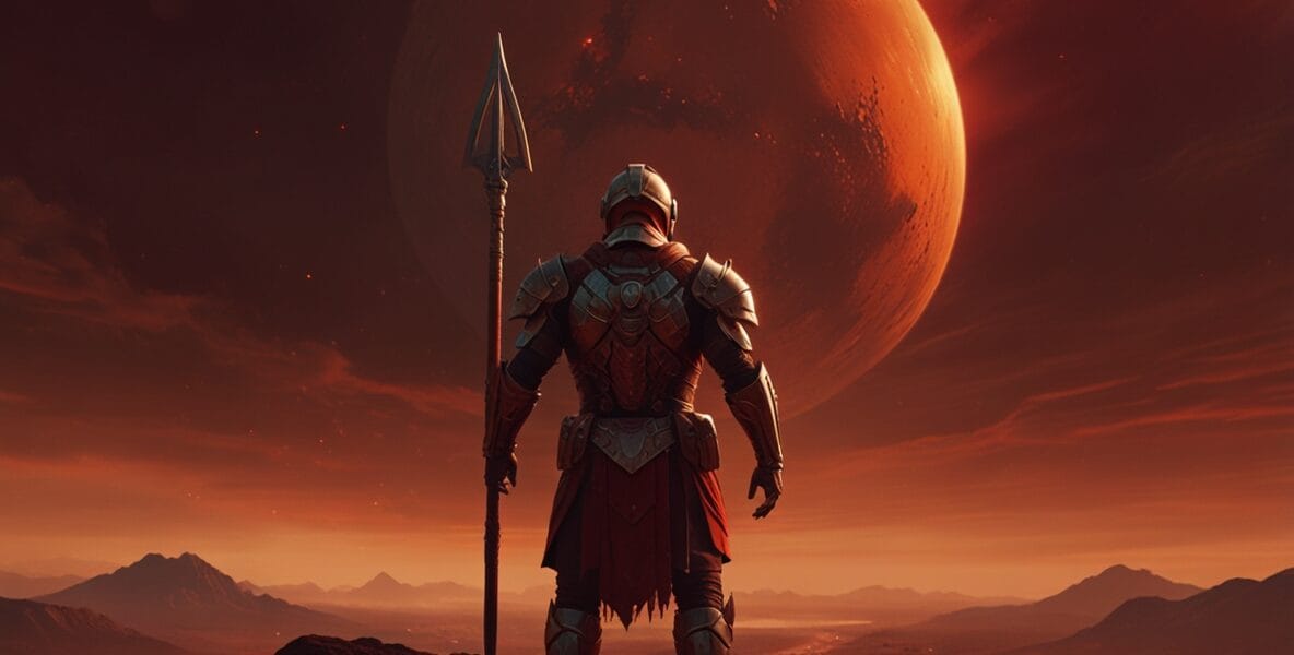 Mars'ın Evlerdeki Hareketi: Enerjinizi Nereye Yönlendiriyorsunuz? 1 Leonardo Lightning XL A powerful warrior standing under a red 2