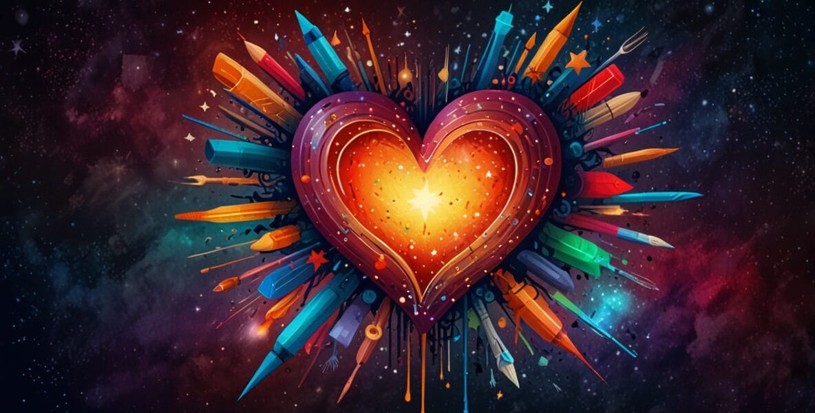 Leonardo Lightning XL A radiant heart surrounded by colorful a 2