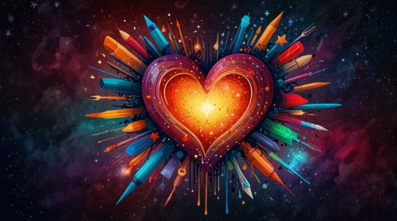 Leonardo Lightning XL A radiant heart surrounded by colorful a 2