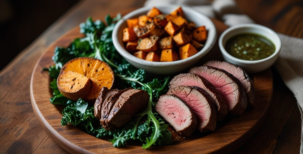 A cavemanstyle meal with grilled steak r 3