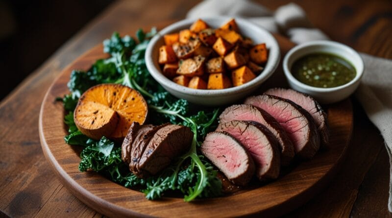 A cavemanstyle meal with grilled steak r 3