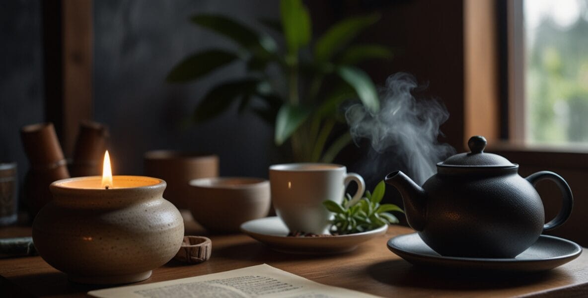 A cozy indoor setting with a person enjo 2