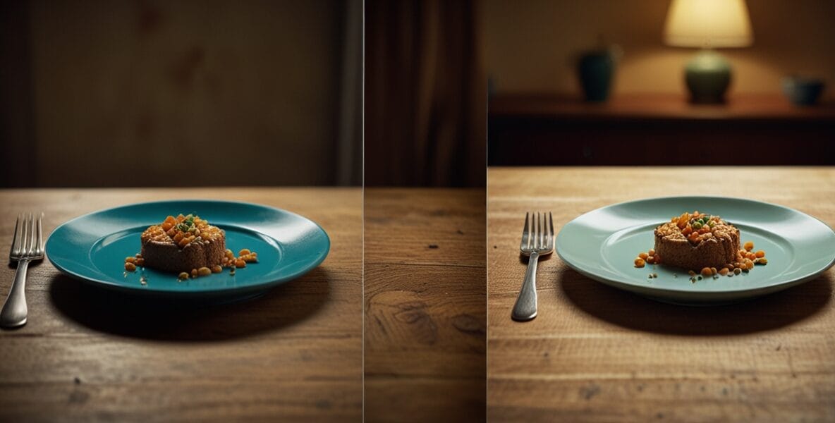 A dynamic splitscreen image showing befo 0