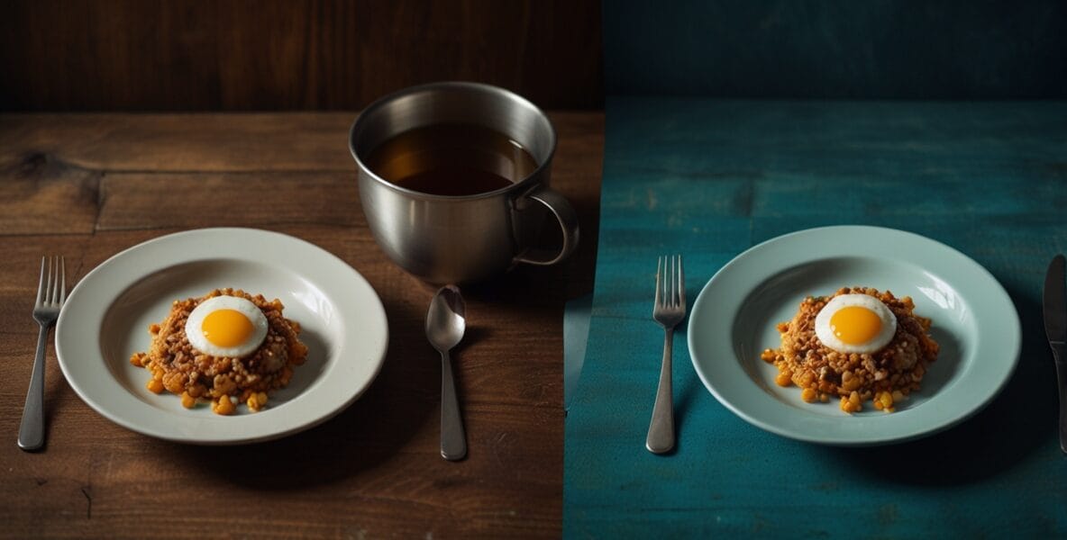 A dynamic splitscreen image showing befo 3