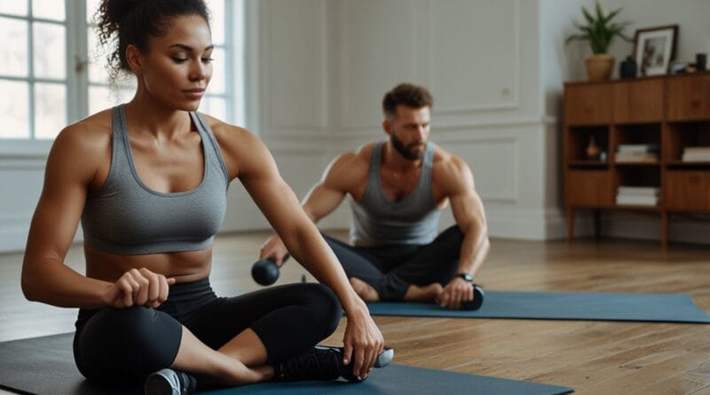 A fitnessfocused scene with a man and wo 3