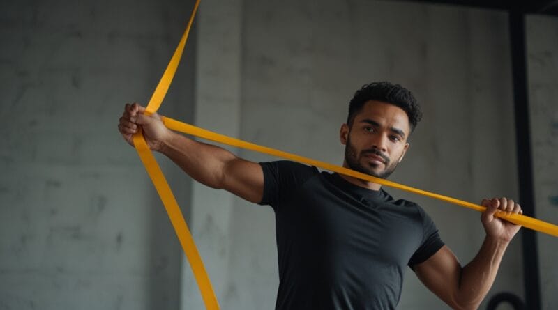 A man with a resistance band 1