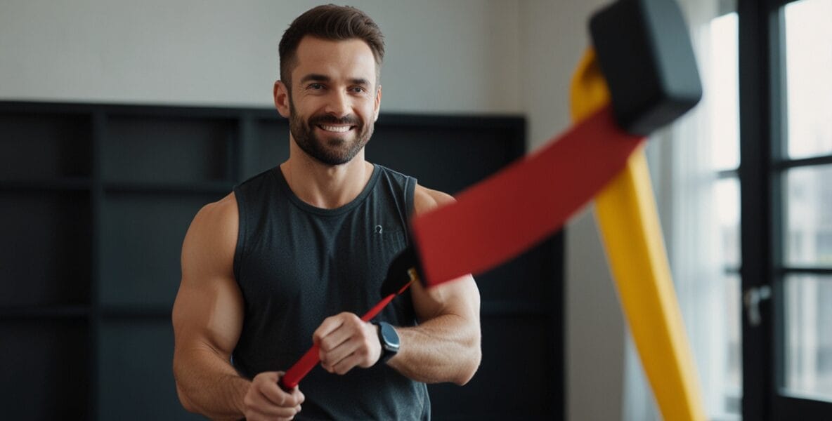 Direnç Lastiği ile Sırt Egzersizleri: Evde Daha Güçlü ve Sağlıklı Bir Sırt 1 A man with a resistance band 2