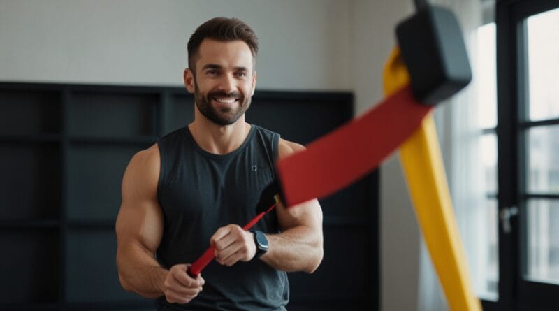 A man with a resistance band 2