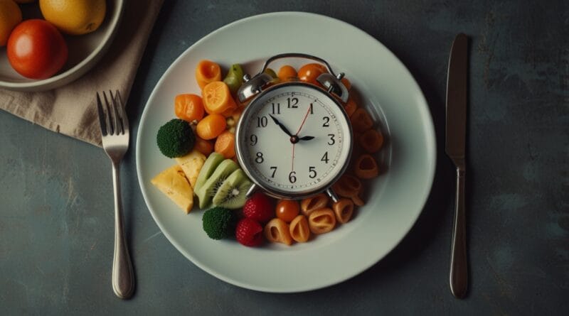 A modern minimalist clock with a plate o 3