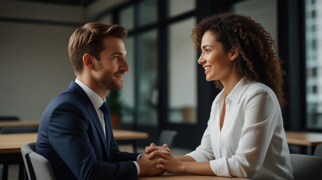 A modern professional setting with two i 0