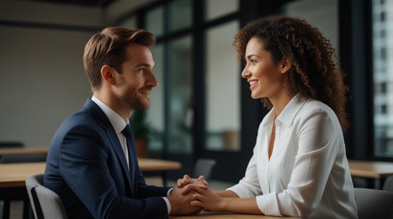 A modern professional setting with two i 0