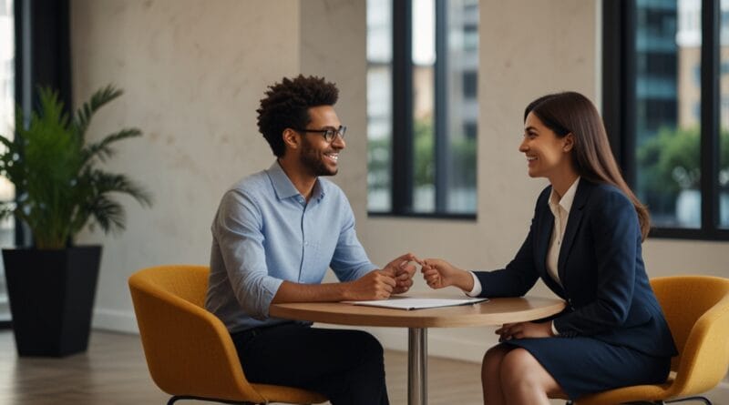 A modern professional setting with two i 2