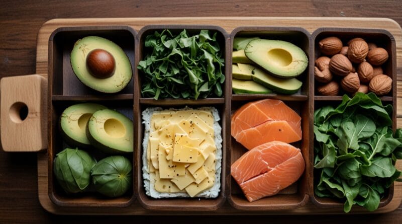 A topdown view of a ketogenic meal prep 0