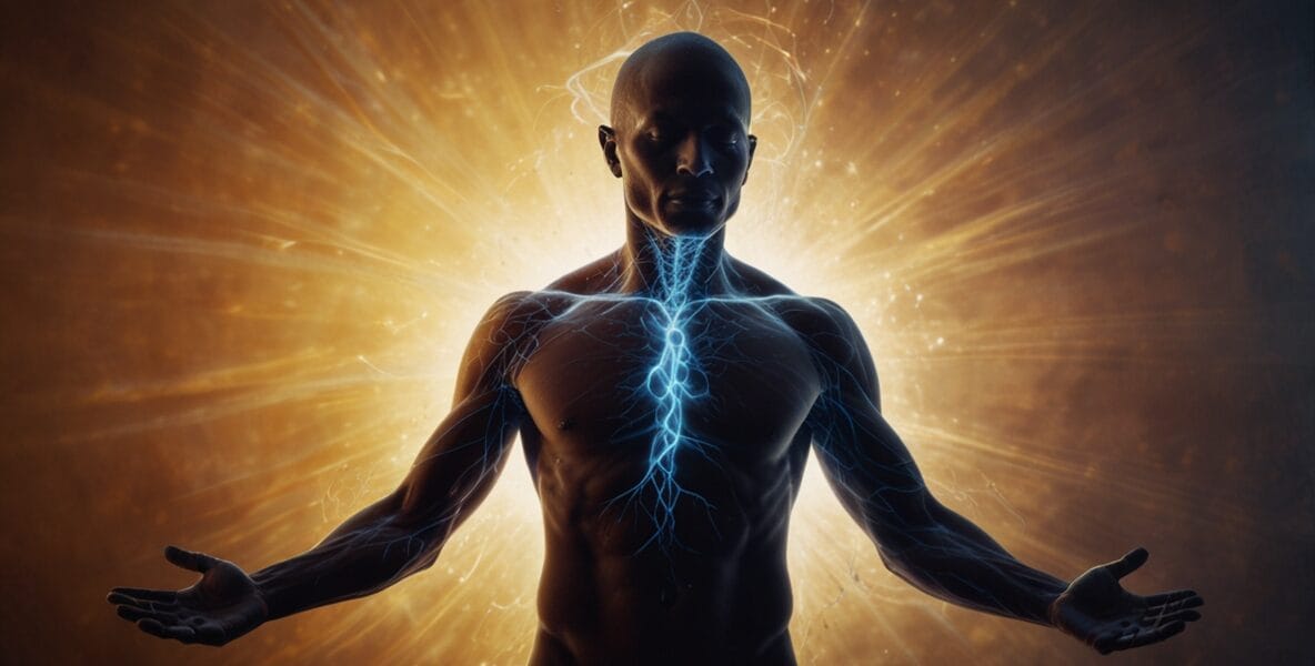 A tranquil scene featuring a soft glowin 1