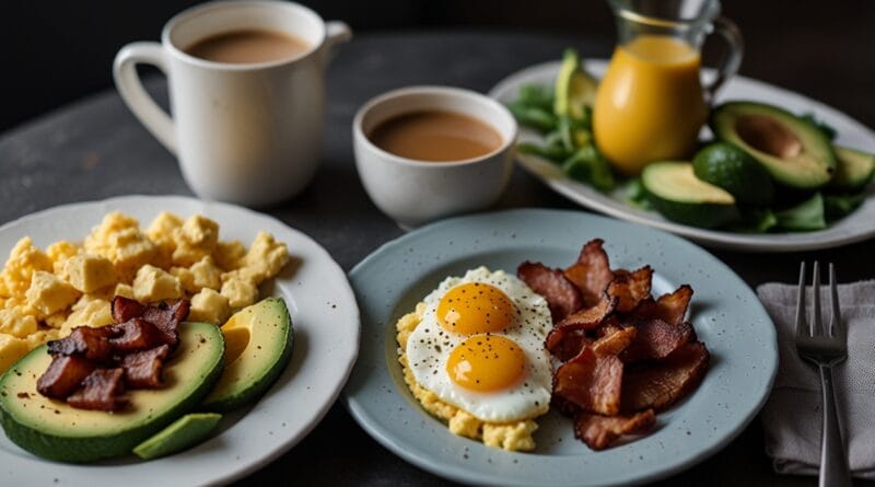 A vibrant ketogenic breakfast plate with 0
