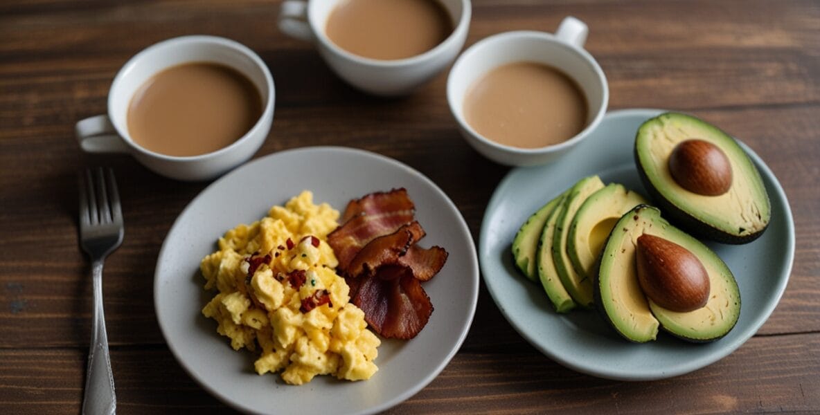 Ketojenik Diyetin Faydaları ve Riskleri: Bilmeniz Gereken Her Şey 1 A vibrant ketogenic breakfast plate with 3