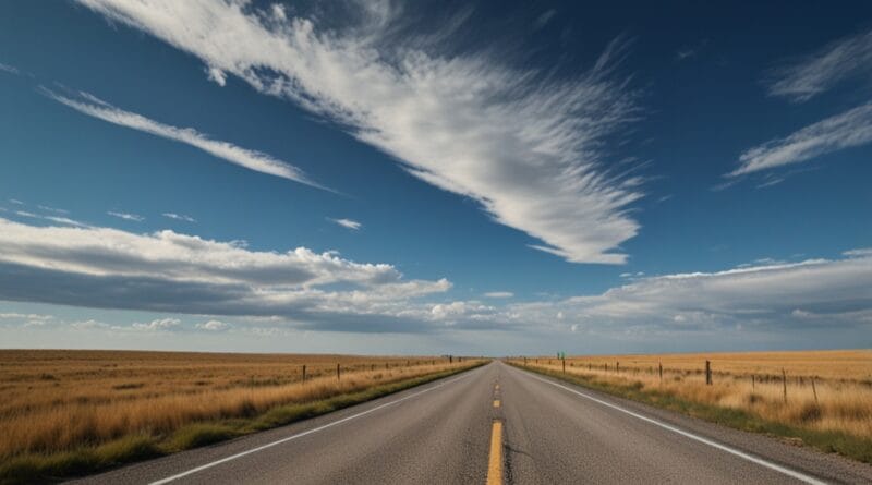 An open road stretching into the horizon 0