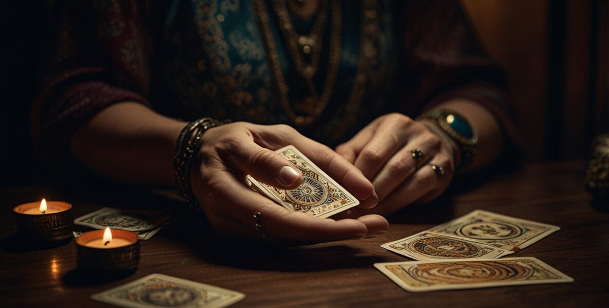 Leonardo Lightning XL A fortune tellers hands shuffling tarot 0