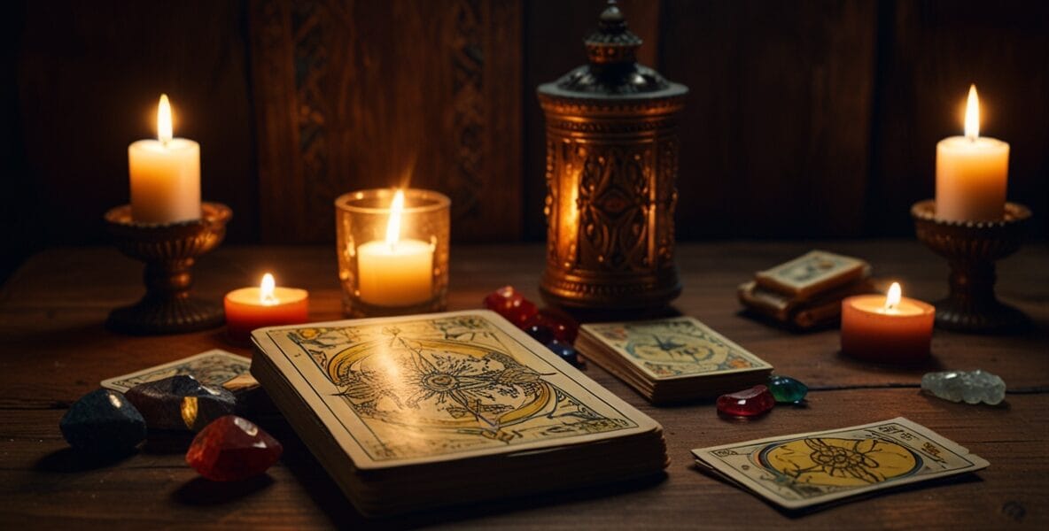 Leonardo Lightning XL A mystical tarot deck spread on a wooden 3