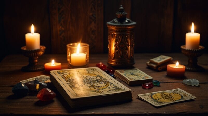 Leonardo Lightning XL A mystical tarot deck spread on a wooden 3