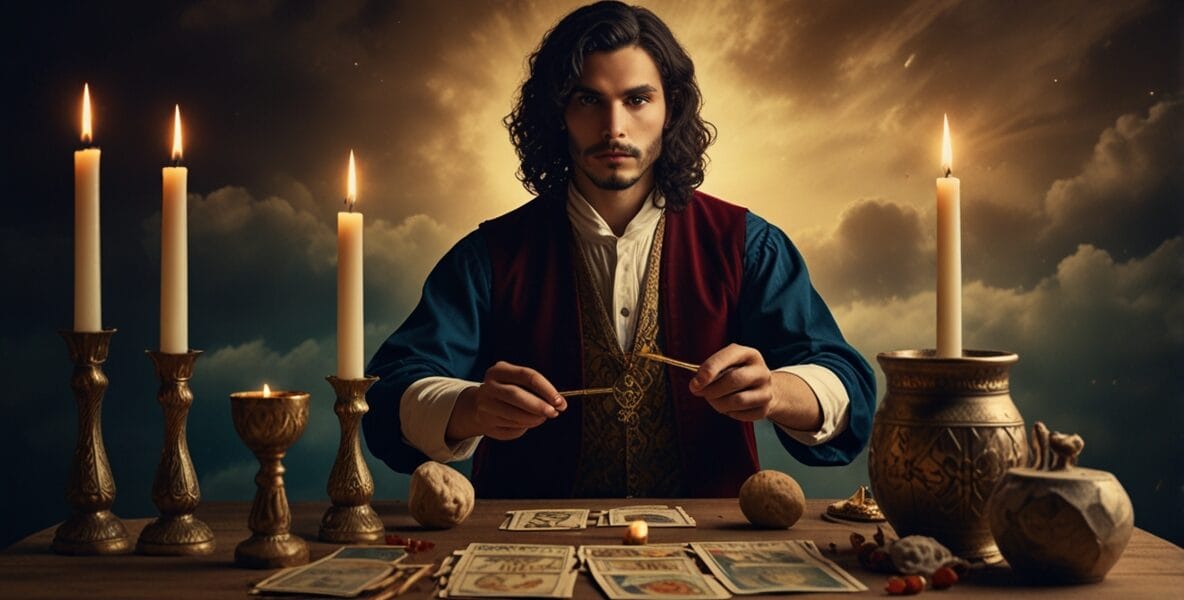 Leonardo Lightning XL The Magician tarot card standing confide 0