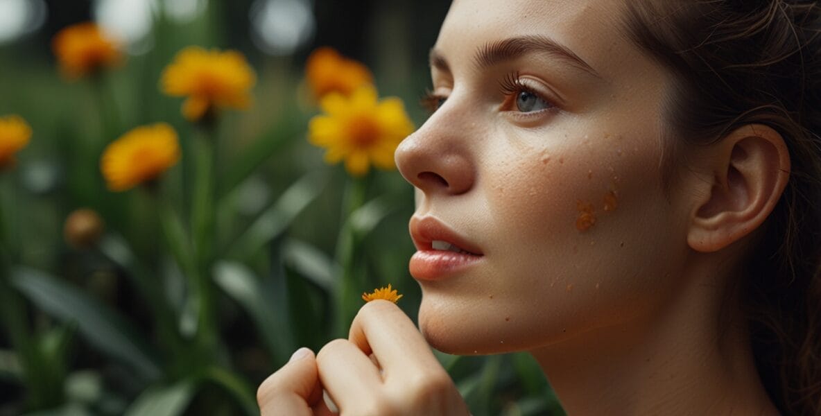 Closeup of a woman applying natural aloe 2