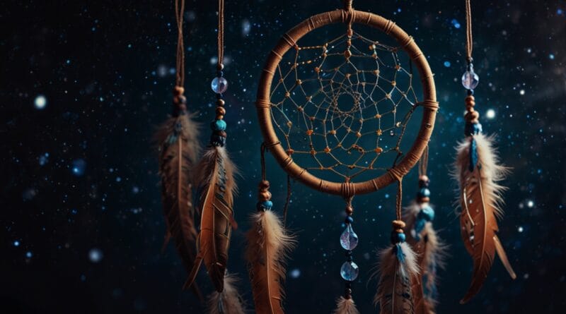A mystical dreamcatcher woven with const 0