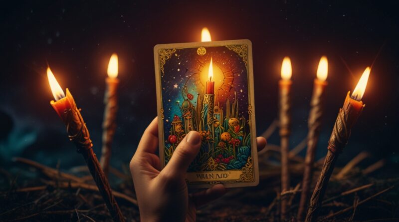 A highly detailed Wands Tarot Card illus 0