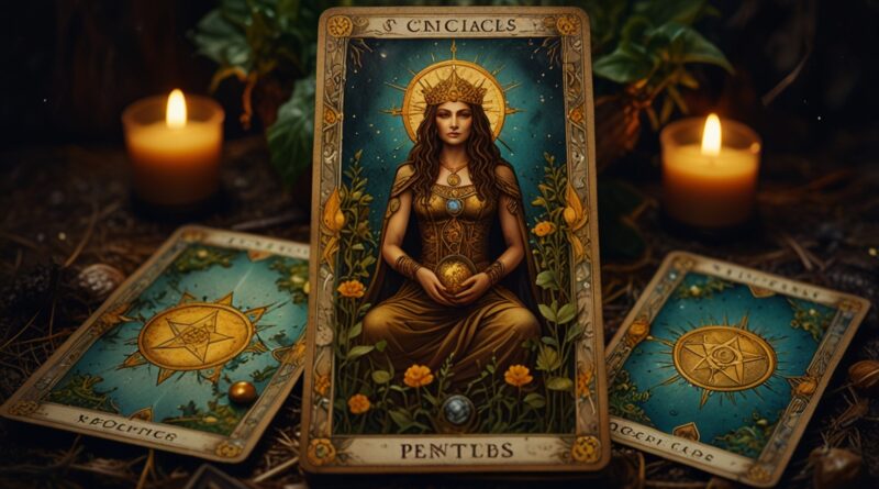 A mystical tarot card illustration of th 0